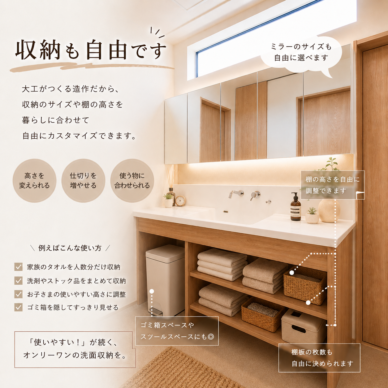 造作洗面化粧台