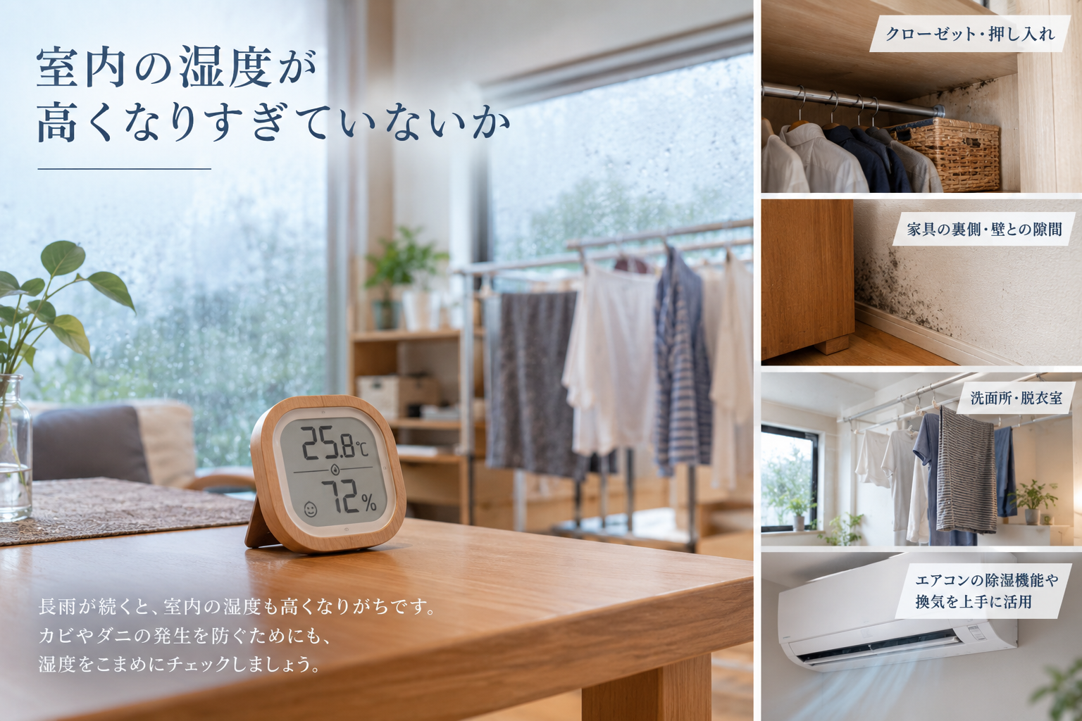 高い湿度に注意